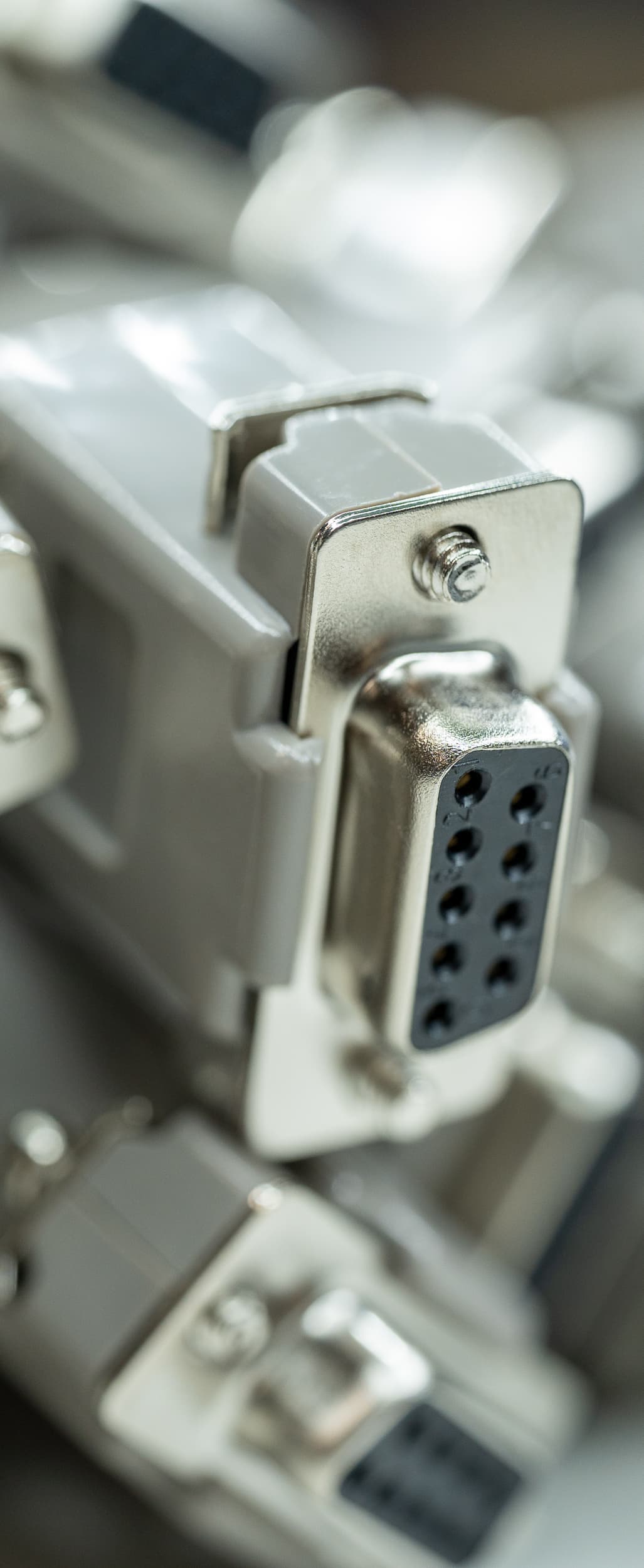 Close-up of a cable connector assembly
